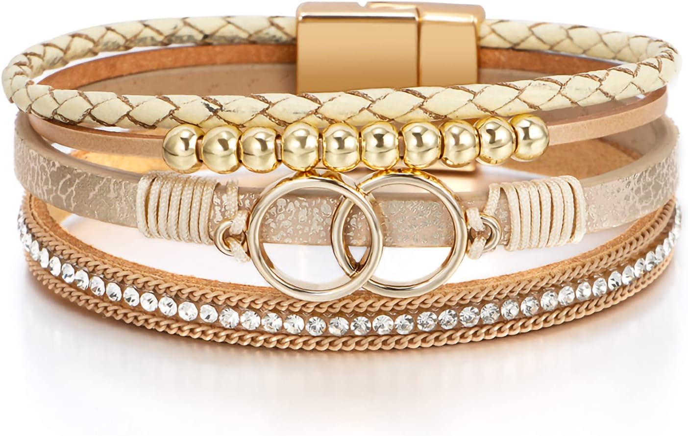 Layered Leather Wrap Bracelets for B2B Sourcing
