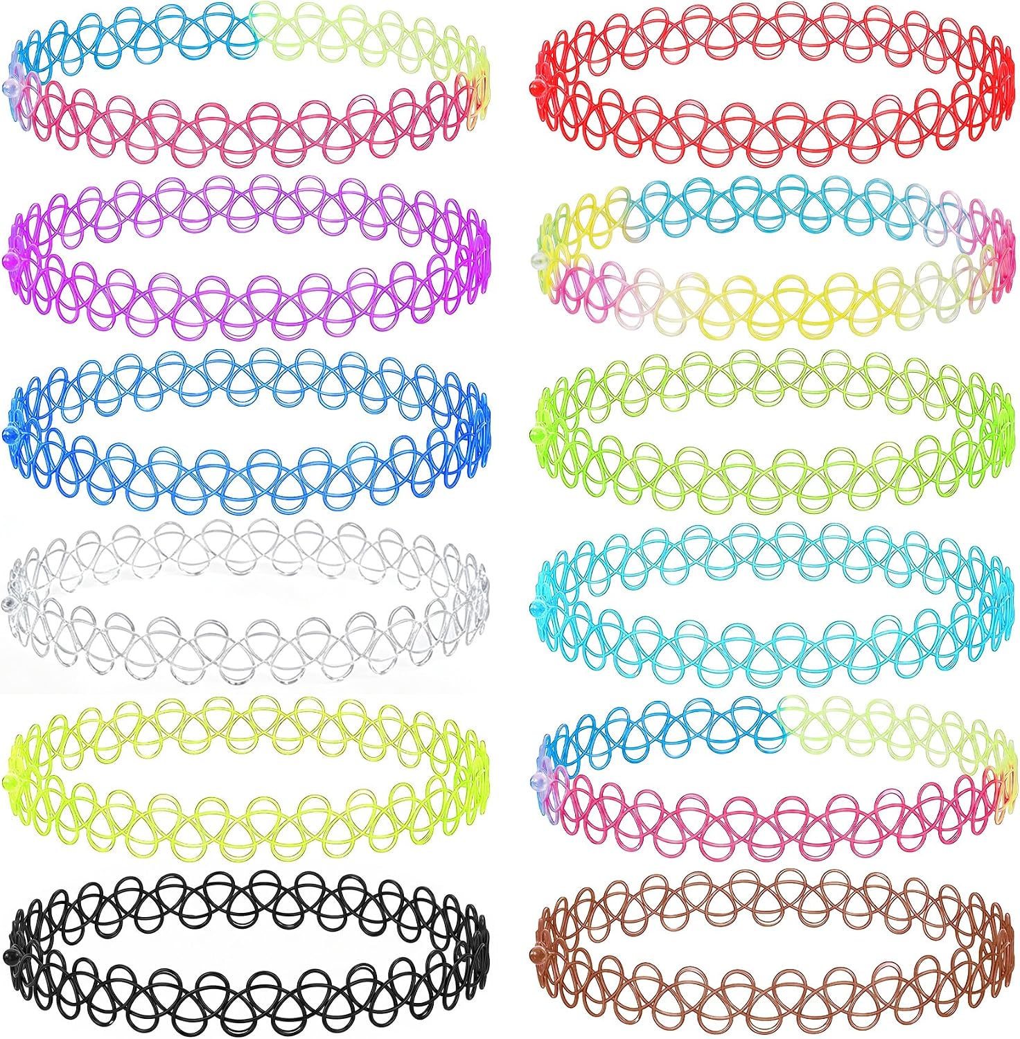 Stretch Tattoo Choker Sets for B2B Sourcing